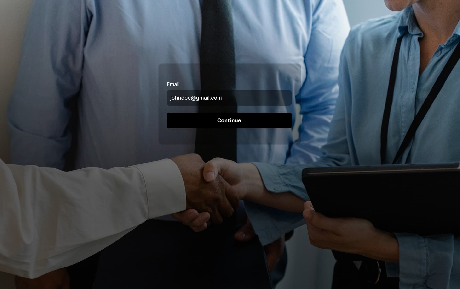 A handshake to welcome a new customer